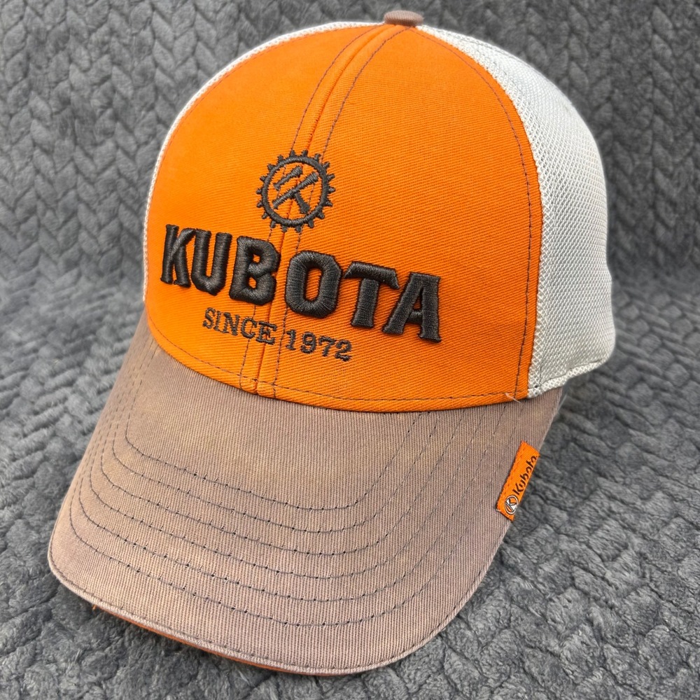 Kubota Since 1972 Logo Mens Orange Brown‎ Choko Trucker Hat Snapback OSFM